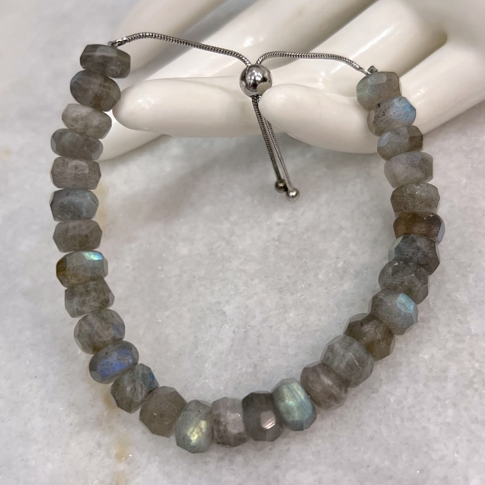 Malagasy Labradorite Sterling Silver BOLO Bracelet - Picture 12 of 14